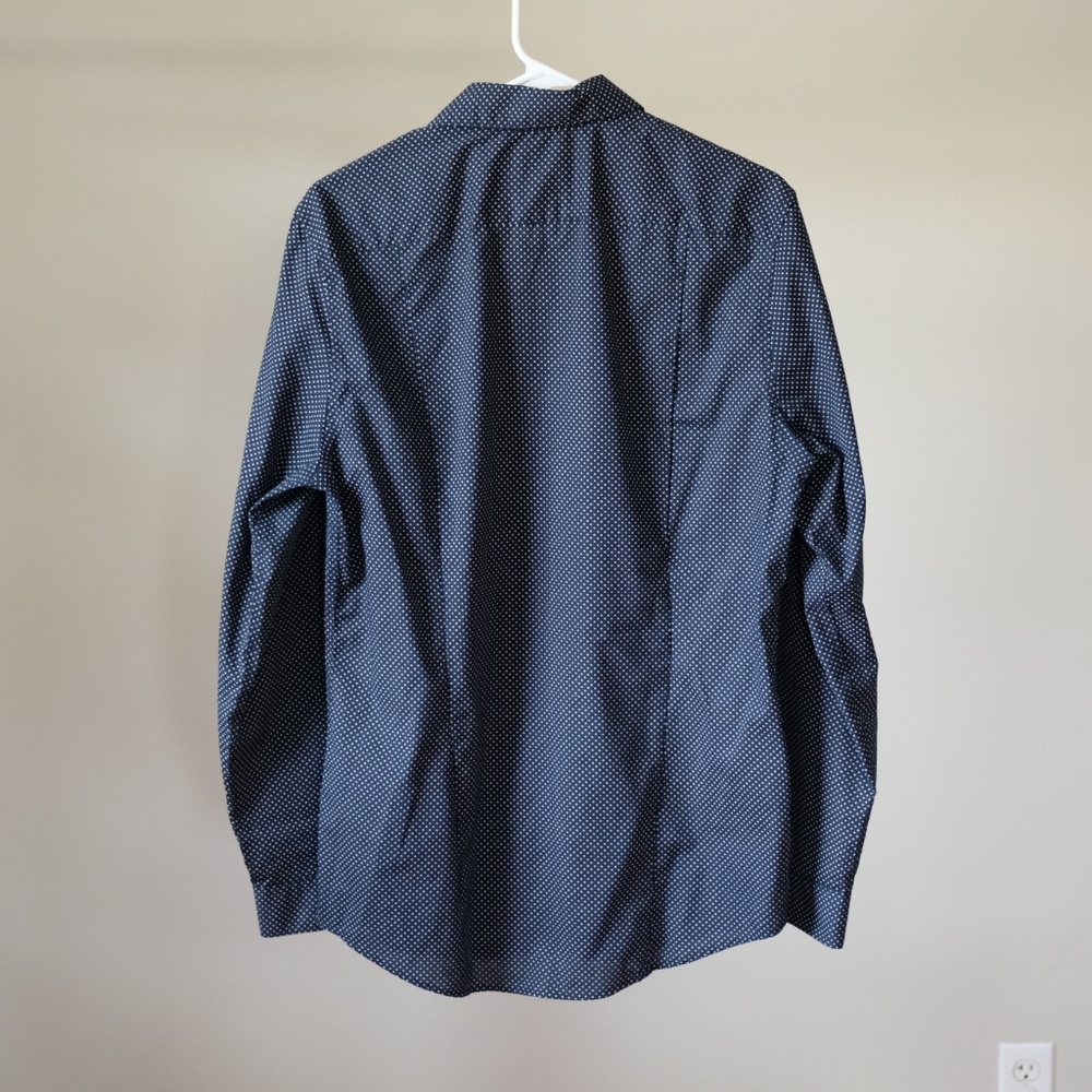 H&M Blue and White Polka Dot Button Up Shirt - Picture 2 of 4